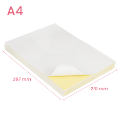 100 x 1 Sheet A4 White Uncoated Matt Self-Adhesive Sticker Labels Laser Inkjet Print Paper
