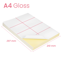 100 x 8 labels per A4 White Ultra Glossy Self-Adhesive Sticker Label Laser Inkjet Print Paper 2x4