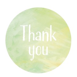 50pcs - 40mm Light Green Watercolour Label - Thank You Labels