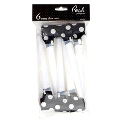 Party Paper Blow Outs - 6pc - Black Dots