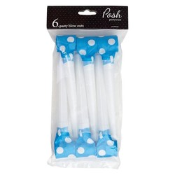 Party Paper Blow Outs - 6pc - Blue Dots