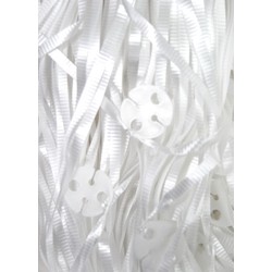 50 x Balloon Pre-Cut Curling Ribbon & Seals - White