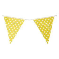 3.6m Flag Bunting - Polka Dots - Yellow