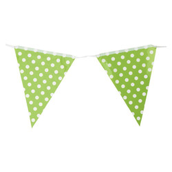 3.6m Flag Bunting - Polka Dots - Green