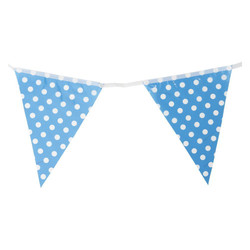 3.6m Flag Bunting - Polka Dots - Blue