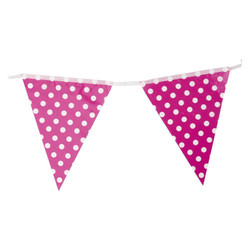 3.6m Flag Bunting - Polka Dots - Pink