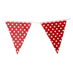 3.6m Flag Bunting - Polka Dots - Red