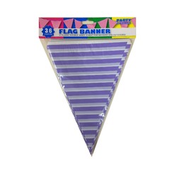 3.6m Flag Bunting - Stripes - Purple
