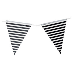 3.6m Flag Bunting - Stripe - Black