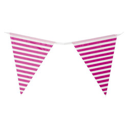 3.6m Flag Bunting - Stripe - Pink