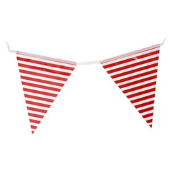 3.6m Flag Bunting - Stripe - Red