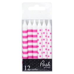 Candles - 12pc - Pink