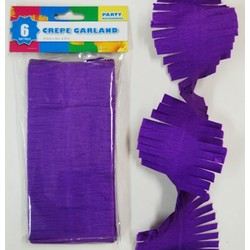 Crepe Paper Garland Decoration - Violet / Purple - 8.5cm x 6 Metres 
