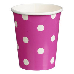 Paper Cups 265ml - 16pc - Pink Dots