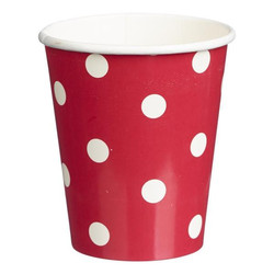 Paper Cups 265ml - 16pc - Red Dots