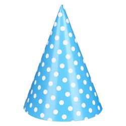 Paper Party Hats - 6pcs - Blue Dots