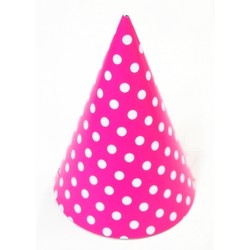10 x DIY Paper Party Hats  - Pink Polka Dots