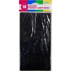 10 x Party Paper Loot Bags - Black