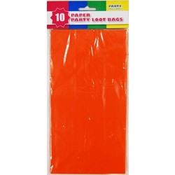 10 x Party Paper Loot Bags - Orange