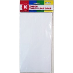 10 x Party Paper Loot Bags - White