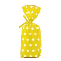 Cello Loot Lolly Bags - 24pcs - Dots - Yellow