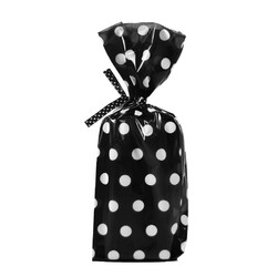 Cello Loot Lolly Bags - 24pcs - Dots - Black
