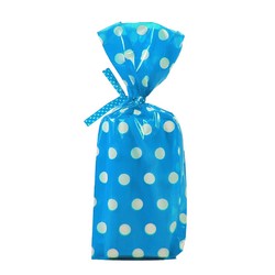 Cello Loot Lolly Bags - 24pcs - Dots - Blue