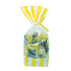 Cello Loot Lolly Bags - 24pcs - Stripes - Yellow