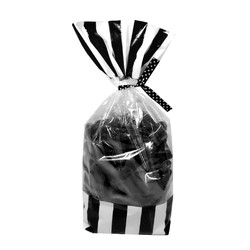 Cello Loot Lolly Bags - 24pcs - Stripes - Black