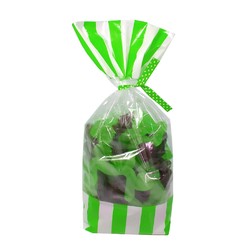Cello Loot Lolly Bags - 24pcs - Stripes - Green