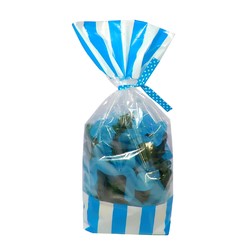 Cello Loot Lolly Bags - 24pcs - Stripes - Blue