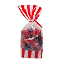 Cello Loot Lolly Bags - 24pcs - Stripes - Red