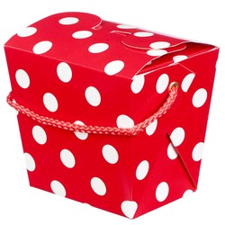 Noodle Box - 4pc - Red Dots