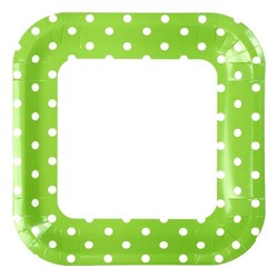 23cm Square Paper Plates - 8pc - Green