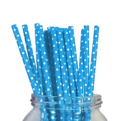 Paper Straws - 20pcs - Blue Dots