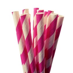 Paper Straws - 20pcs - Pink Stripes