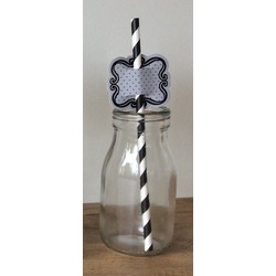 Straw Toppers - 24pcs - Black