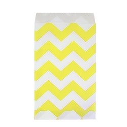 Paper Treat Bags - 12pcs - Chevron - Yellow