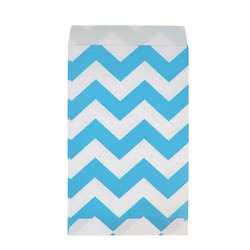 Paper Treat Bags - 12pcs - Chevron - Blue