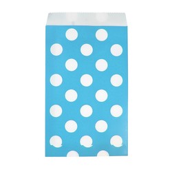 Paper Treat Bags - 12pcs - Dots - Blue