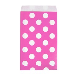 Paper Treat Bags - 12pcs - Dots - Pink