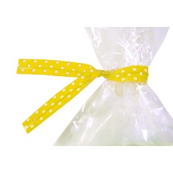 Twist Ties - 50pcs - Dots - Yellow