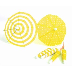 Umbrella Cocktail Picks - 12pcs - Dots & Stripes - Yellow