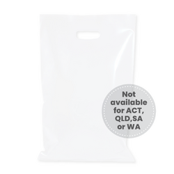 100 x Plastic Carry Bags Large With Die Cut Handle  - LDPE - Clear