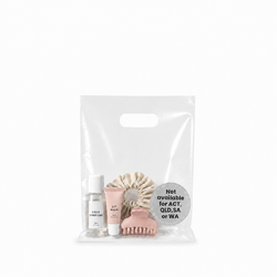 100 x CLEAR Plastic Carry Bags Mini With Die Cut Handle  - LDPE