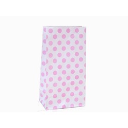 Coloured Gift Bags - Light Pink Dots Paper Bags