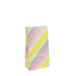 Coloured Gift Bags - Pastel Stripe Kraft Paper Bags