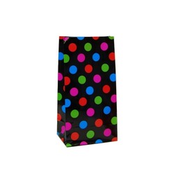 Paper Party Loot Bags - Multi Spots Black