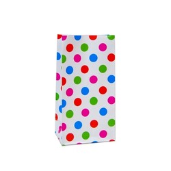 Paper Party Loot Bags - Multi Spots White