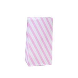 Coloured Gift Bags - Light Pink Stripe Paper Bags